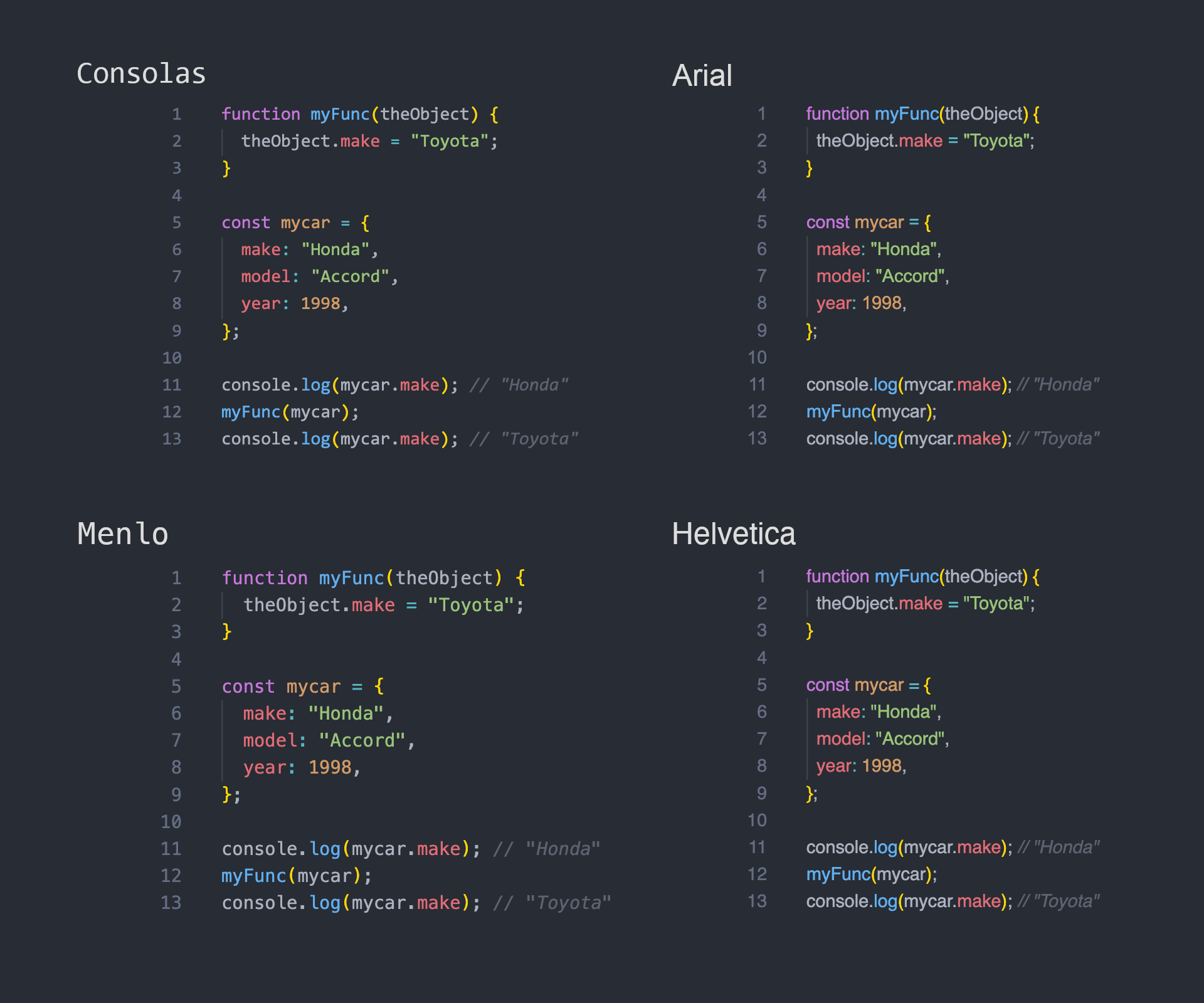 monospaced font vs proportional font